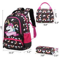 Sac à Dos Scolaire Mixte Durable pour PC, Motifs de Dessins Animés Mignons, Imperméable avec Éléments Transparents, Doublure en Polyester – pour Garçons et Filles