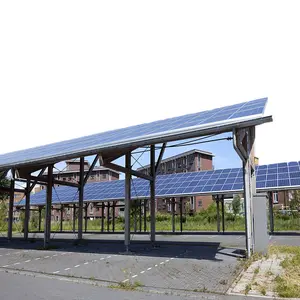 Hangar de stationnement de voiture en acier au carbone de conception gratuite avec système de montage de support de module solaire photovoltaïque pour abri de voiture