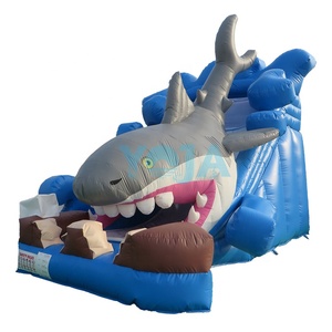 Venta al por mayor de castillos inflables acuáticos personalizados con tobogán de tiburón para niños, para <span class=keywords><strong>jardín</strong></span> exterior, de alta resistencia, baratos - Product Image 4