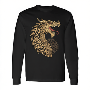 Camiseta de manga larga Viking Ouroboros Jrmungandr Knotwork Dragon - Product Image 2