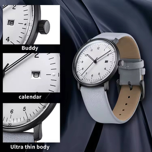 Reloj de Pulsera Clásico de Cuarzo de Lujo Unisex con Cristal de Domo y Resistencia al Agua de 5 ATM, Correa de Cuero Personalizada con Logotipo para Negocios - Product Image 3
