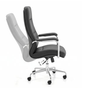 Luxuriöser Ergonomischer Bürostuhl aus Leder, Moderner Verstellbarer Drehstuhl für Computerarbeit mit Verchromten Armlehnen, Auch für Schulen Geeignet - Product Image 2