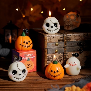Venta al por mayor lindo fantasma de calabaza en forma de velas perfumadas creativas novedad FIESTA DE Halloween regalo decoración del hogar velas perfumadas hechas a mano - Product Image 1