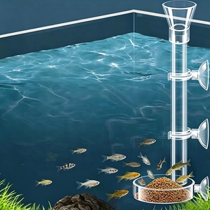 Tubo e Ciotola Trasparenti in Acrilico per Alimentazione Pesci e Gamberetti con Ventosa per Acquario - Product Image 3