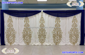 Toile de fond brodée pour scène de mariage avec draperies, arche brodée pour scène pakistanaise, rideaux pour mariage musulman, fonction de henna - Product Image 2