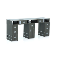 Table de manucure double professionnelle Kangmei en marbre pour salon de manucure, vente en gros