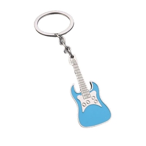Llavero de guitarra eléctrica colorido al por mayor, llavero de metal con forma de guitarra, colgante de instrumento musical, soporte para llaves, regalo para amantes de la música - Product Image 1