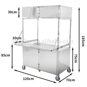 Gece pazarı durak mobil aperatif katlanabilir gıda sepeti paslanmaz çelik masa sepeti ticari taşınabilir gıda satış sepeti ile tekerlekler - Product Image 5