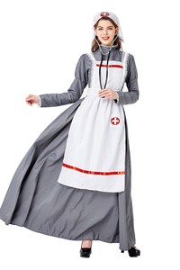 2026 Groothandel Cosplay Dokter en Verpleegster Kostuums Middeleeuwse Europese Vintage Verpleegsterjurken Dames Lange Rokken - Product Image 6