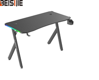 Bureau de jeu BEISIJIE KY-2 X-Frame en fibre de carbone, table fixe avec RGB et E-SPORTS