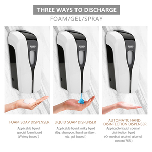 Dispenser <span class=keywords><strong>Automatico</strong></span> di Sapone Liquido da Parete 1000 ml, Erogatore di Schiuma Senza Contatto per Supermercati e Hotel - Product Image 2