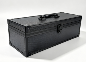 Portable Black Plastic Storage <b>Box</b> for Card Games with Handle and <b>Lockable</b> Clasp Square Corners - Product Image 3