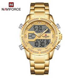 นาฬิกา NAVIFORCE รุ่น 9190 ขายส่งจากจีน นาฬิกาควอตซ์ดิจิตอลแบบกำหนดเองสำหรับผู้ชาย นาฬิกาข้อมือหรูหราสีทองกันน้ำสำหรับผู้ชาย - Product Image 2