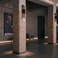 Colonnes de décoration uniques, installation en macramé faite à la main, écologiques, insonorisées, projets commerciaux, directement de l'usine, restaurant