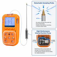 Détecteur de gaz portable professionnel HIREP 4 en 1 avec sonde H2S O2 CO NH3 LEL pour la sécurité des espaces confinés OEM