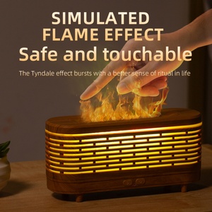 เครื่องกระจายกลิ่นอโรมาไฟฟ้ารุ่นใหม่ปี 2026 พร้อมไฟ LED ลายเปลวไฟ ดีไซน์ลายไม้ขนาดเล็ก สำหรับใช้ในครัวเรือน - Product Image 5