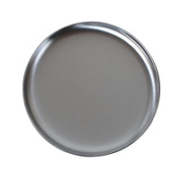 Ronde plaat van roestvrij staal, enkelwandig, geborsteld, metalen serveerschaal voor thuis, restaurant, kamperen