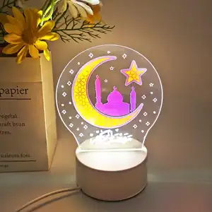 Hot selling UV Light LED Table Acrylic Lighting Colorful lamp for Kids Custom Kids USB 3D led Night Litht Gift Lamp 3D Illusion