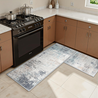High Quality Polyester Modern Non Slip Washable Waterproof Abstract Kitchen Runner Rug for Kitchen Office