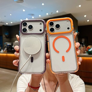 Nouveau étui de téléphone magnétique transparent IPhone17Promax simple et adapté Apple 16/15 housse de protection anti-chute - Product Image 4