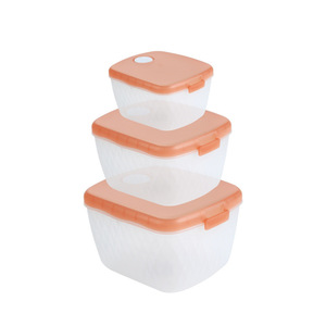 3 Piece Set Pp Plastic Food <b>Storage</b> <b>Containers</b> Rectangle Clip On Lid Microwaveable <b>For</b> <b>Kitchen</b> Refrigerator - Product Image 5