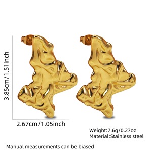 18K oro placcato in acciaio inossidabile orecchini leggeri a forma di stella di moda gioielli di moda per le donne stile alla moda per matrimoni - Product Image 4