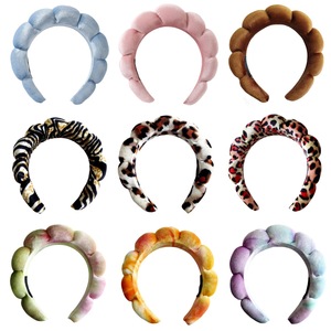 Venta caliente accesorios para el cabello esponja diadema hinchada Spa <span class=keywords><strong>Terry</strong></span> toalla tela diademas SPA diadema para maquillaje - Product Image 3