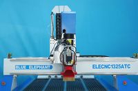 Routeur CNC Blue Elephant 1325 ATC avec tête laser et moteur servo pour la gravure sur bois, la fabrication d'enseignes en acrylique et la publicité