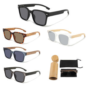 2025エコフレンドリーウッド製品新着コンチェンヴィンテージスクエアフレームカスタム竹Uv400偏光サングラス - Product Image 1