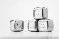 Lot de 4 glaçons en acier inoxydable en forme de Poker