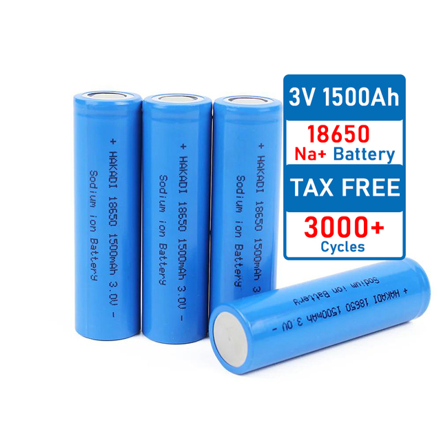 Sodium Ion 3V 1500mAh 1.5Ah 1300mah 15C 20C Rechargeable Na-ion Cell Cylindrical 18650 Sodium-ion Battery for E-bike DIY 36v