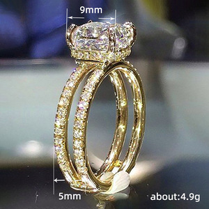 Anelli di Moda con Quattro Artigli in Zirconia Cubica, Popolari in Europa e America, Anelli da Fidanzamento e da Cerimonia per Donne - Product Image 2