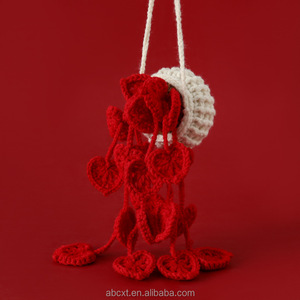 Decorazione per Auto a Forma di Fiore all'Uncinetto, Accessorio Auto Fatto a Mano, Decorazione Pendente a Cuore <span class=keywords><strong>e</strong></span> Foglia Lavorata a Maglia - Product Image 5