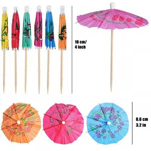 Meilleure vente pour <span class=keywords><strong>Amazon</strong></span> Parapluie hawaïen en bambou Pics à fruits Parapluies jetables pour décoration de cocktails et de gâteaux - Product Image 4