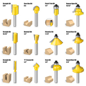 HUHAO 12pc 1/4 Shank Tungsten Carbide TCT Woodworking <strong>Router</strong> <strong>Bit</strong> for Wood Trimming Straight Milling Cutter <strong>Router</strong> <strong>Bit</strong> Set - Product Image 3