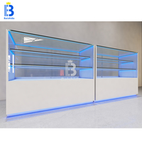 Présentoir en bois personnalisé pour magasin de cigares Vitrine d'accessoires de magasin de fumée en verre au détail Vitrine pour magasins de tabac