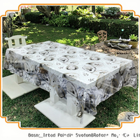 Nappe en PVC de luxe haut de gamme aspect pierre conception Laser ignifuge pour pique-nique en plein air et Villa à manger Style non tissé pour un usage domestique