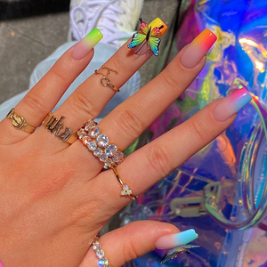 Ongles artificiels faits à la main réutilisables à presser, vente en gros sous marque privée, faux ongles colorés, faux ongles en acrylique de luxe - Product Image 5