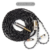 NICEHCK Black Cat 4.4 MMCX 0.78mm QDC 2Pin alliage de zinc cuivre imbibé d'huile fil de mise à niveau câble d'écouteur pour TANGZU FUDU IEM