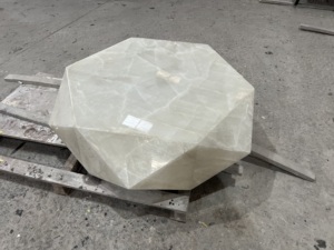 Tavolino da caffè moderno di lusso con taglio diamantato Top in marmo garanzia di 1 anno controsoffitto in pietra naturale al quarzo artificiale - Product Image 5