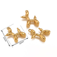 Acier inoxydable DIY Bijoux PVD Or Plaque Ballon Chien Charme Pendentif Debout Petit Chiot Pendentif Bijoux