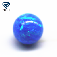 Perles d'opale synthétique multicolores de 2mm-12mm, 92 boules d'opale de feu bleue en forme de sphère ronde OP #05, pierres précieuses en vrac avec trou plein/demi
