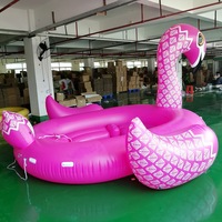 Flotteur gonflable en plastique personnalisé, flamant rose gonflable flottant sur l'eau