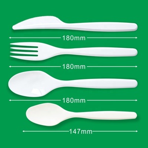 Disposable plastic cutlery forks spoon knife mid-heavy weight heavy duty PS material 4g