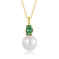 Colliers de mode pour femmes QX CUSTOM Fine Jewelry, délicats, plaqués or 18 carats, argent 925, perle naturelle ronde de qualité AAAA, provenant des mers du Sud.