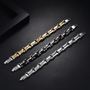 Fashion Hip Hop Stainless Steel Bracelet Vintage Wrist Chain Jewelry For <b>Men</b> Wholesale - Product Image 1