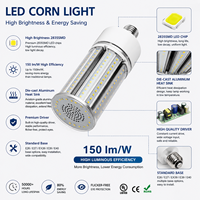 Bombilla LED Tipo Maíz de 150lm/w CRI>80, IP64, E26, E27, E39, E40, Cubierta Transparente, 27W, 36W, 45W, 54W, 60W, 80W, 100W, 120W