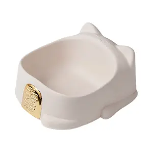 Cartoon lucky cat shape pet bowl luxury dog bowl Round Pet Feeder Cat Bowl