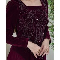 Xqy500222 Dubai arabe musulman velours mousseline de soie couture strass robe de soirée Jalabia robe pour femmes