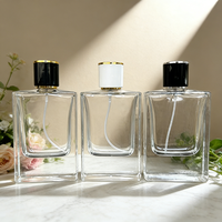 Flacon pulvérisateur de parfum de luxe 50 ml en verre transparent haut de gamme, atomiseur vide personnalisé, flacons de parfum à fine brume avec boîte